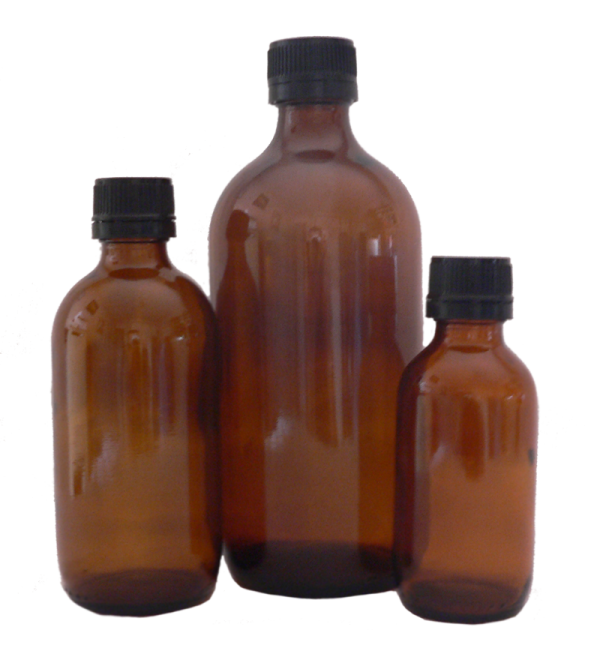 Amber glass bottles with black Tamper proof cap Pack of 6 PROOILS