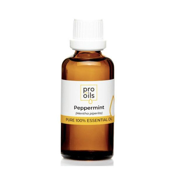 Peppermint essential oil bottle for headaches, muscle relief, and energy boost