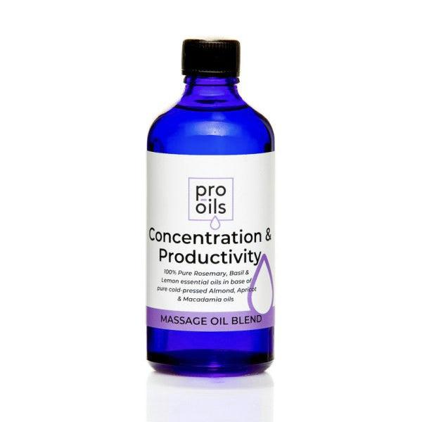 Pro-Oils Concentration & Productivity Massage Blend - Aromatherapy Essential Oil for Focus and Energy, ideal for retailers and wholesalers in Australia
