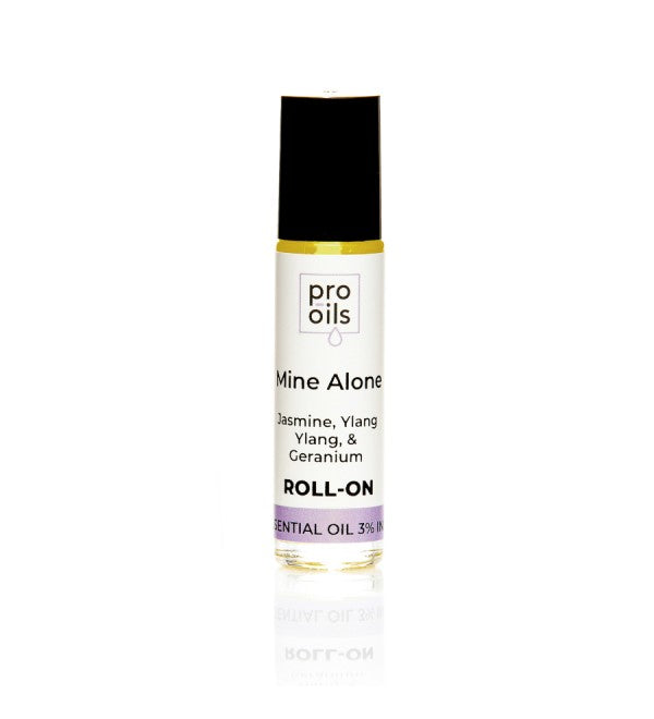 Pro Oils Mine Alone Roll-On bottle showcasing a confidence-boosting blend of natural essential oils