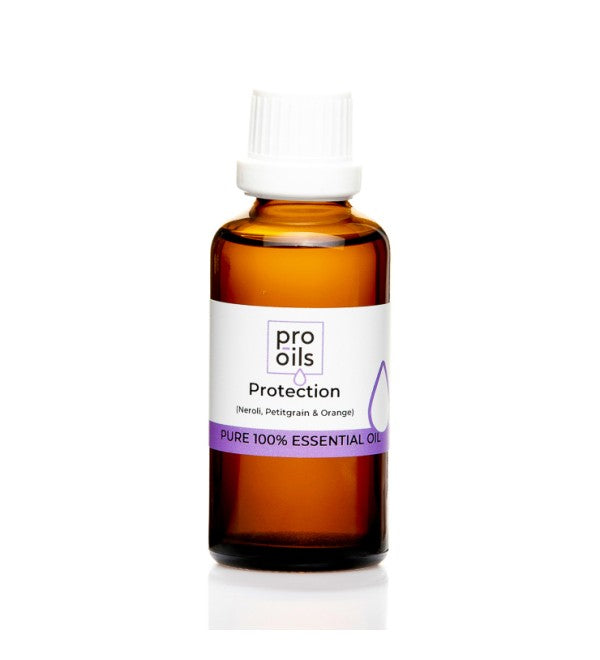 Pro Oils Protection Blend essential oil bottle designed to promote emotional balance and protect against negativity, 100% Australian owned, available for retail and wholesale
