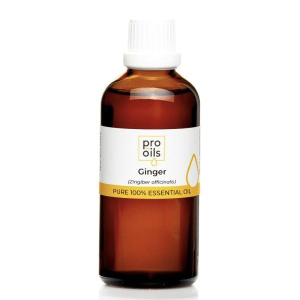 PRO-OILS Pure Ginger Essential Oil Bottle for Pain Relief and Digestion