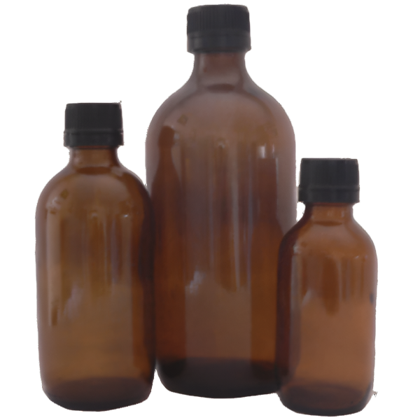 Amber Glass Bottles with Black Cap 6 Pack for Essential Oils