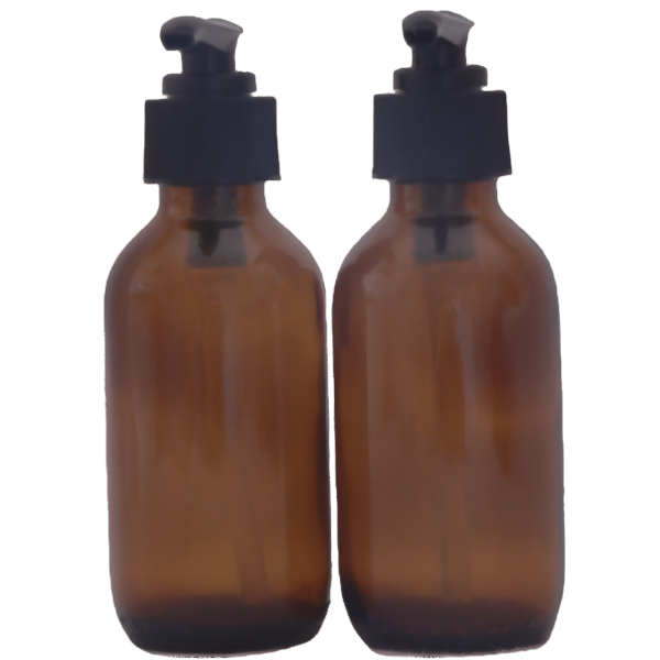 Amber Glass Bottles with Pump 6 Pack for Essential Oils and Lotions