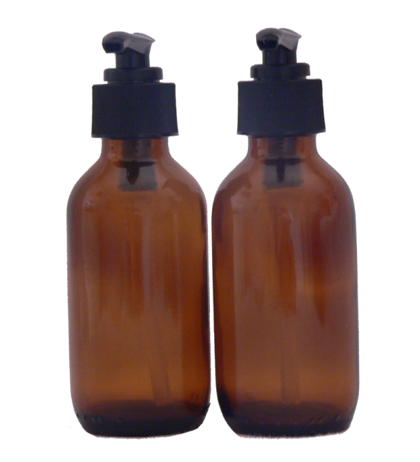 Amber glass bottles with pump - Pack of 6