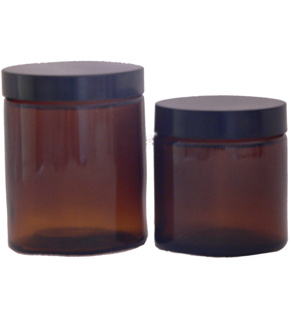 Amber glass jars with cap - Pack of 6
