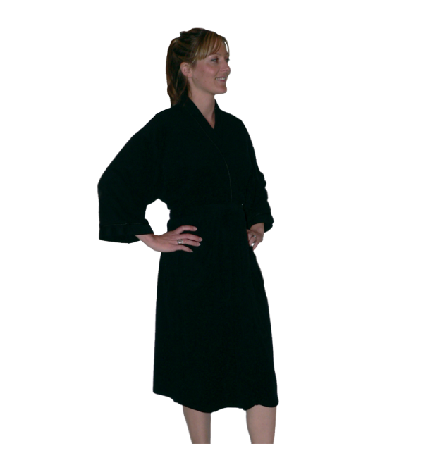 Kimono Black single sided towelling