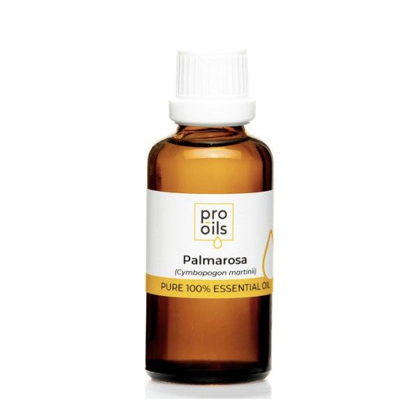 Palmarosa essential oil bottle for skincare and stress relief