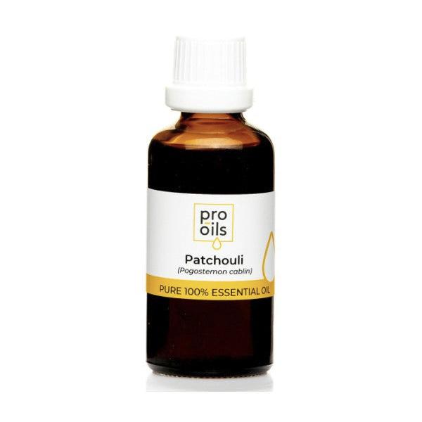 Patchouli essential oil bottle for relaxation and skincare