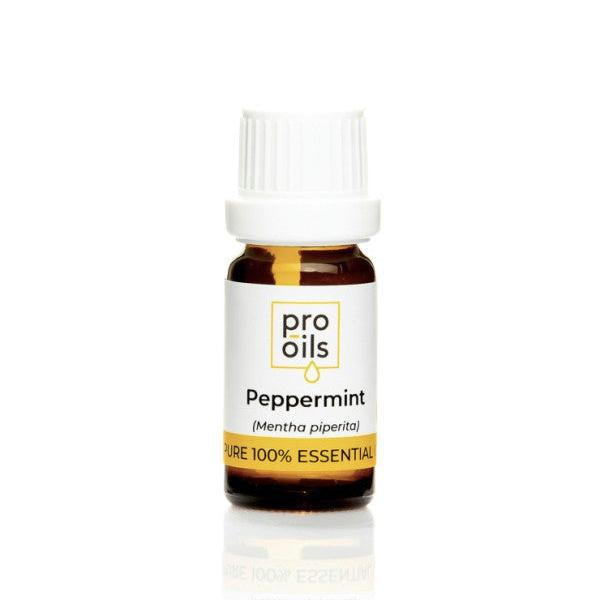 Peppermint essential oil bottle for headaches, muscle relief, and energy boost