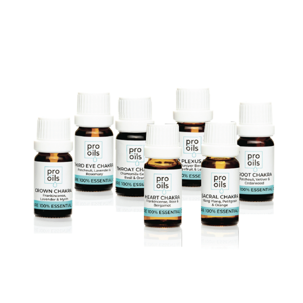 Pro Oils Chakra Pack featuring essential oils for energy balance, 100% Australian owned