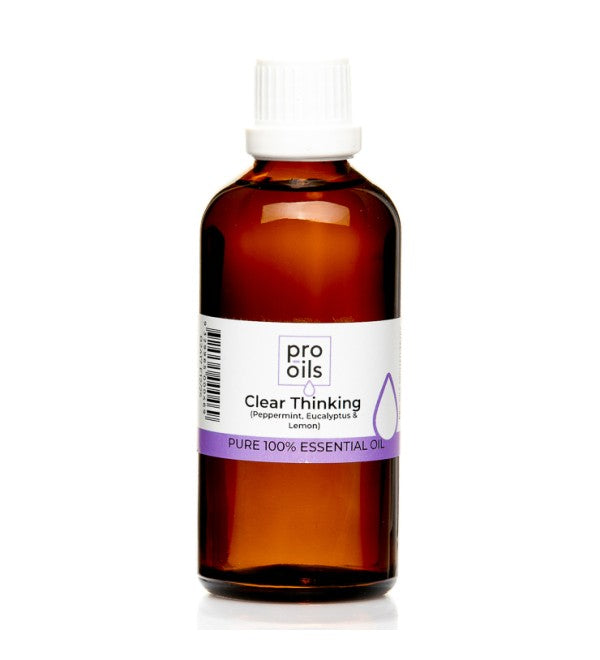 Pro Oils Clear Thinking Blend essential oil bottle with a powerful blend for enhanced focus, productivity, and mental clarity