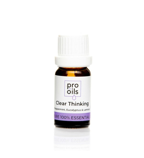 Pro Oils Clear Thinking Blend essential oil bottle with a powerful blend for enhanced focus, productivity, and mental clarity