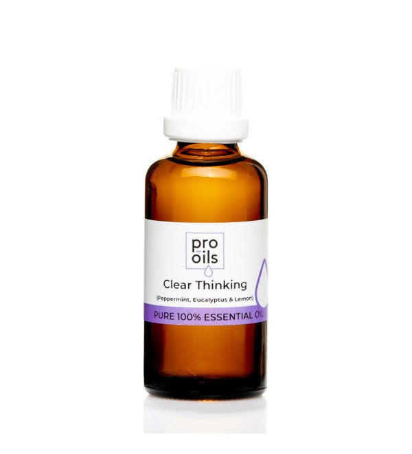 Pro Oils Clear Thinking Blend essential oil bottle with a powerful blend for enhanced focus, productivity, and mental clarity