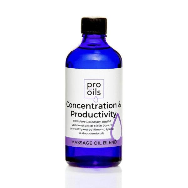 Pro-Oils Concentration &amp; Productivity Massage Blend - Aromatherapy Essential Oil for Focus and Energy, ideal for retailers and wholesalers in Australia