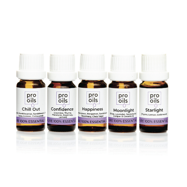 Pro Oils Essential Oil Blend Kit featuring a variety of blends for relaxation, focus, and overall wellness