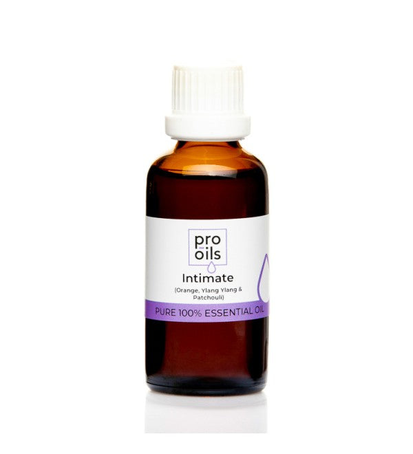 Pro Oils Intimate Blend essential oil bottle featuring a sensual mix to enhance intimacy and relaxation