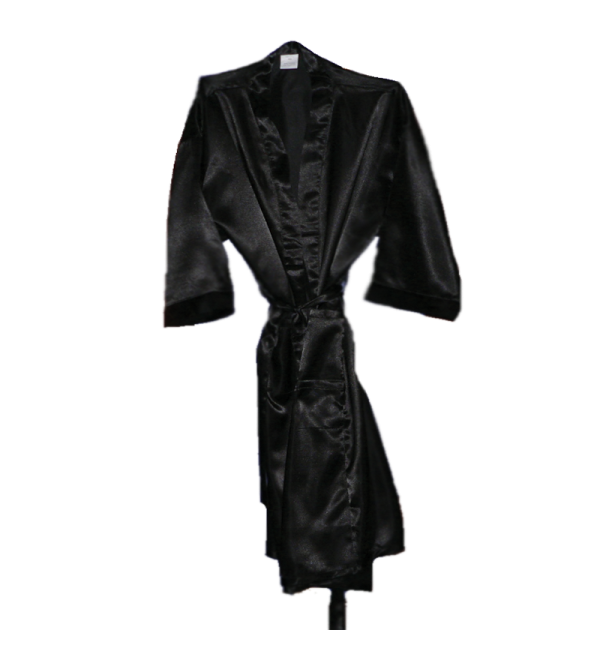 Pro-Oils Black Satin Kimono – Luxurious and Comfortable Kimono for Spas and Salons, ideal for Australian retailers
