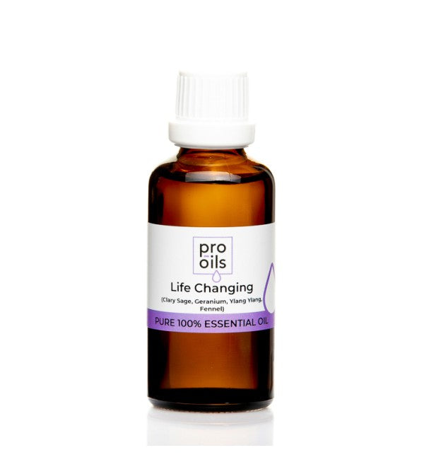 Pro Oils Life Changing Blend essential oil bottle featuring a transformative mix to uplift, inspire, and promote emotional healing