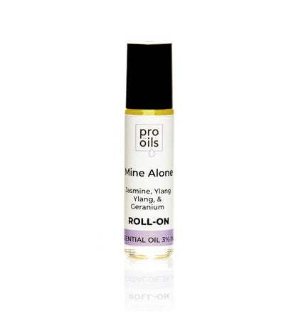 Pro Oils Mine Alone Roll-On bottle showcasing a confidence-boosting blend of natural essential oils