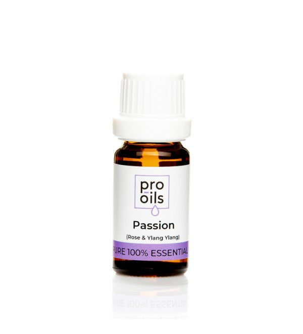 Pro Oils Passion Blend essential oil bottle designed to enhance intimacy and uplift mood, 100% Australian owned, available for retail and wholesale