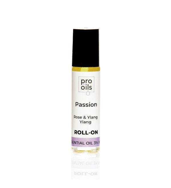 Pro Oils Passion Roll-On bottle with a sensual blend of essential oils designed to inspire confidence and desire