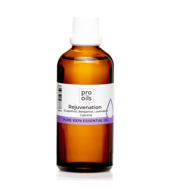 Pro Oils Rejuvenation Blend essential oil bottle designed to boost energy and uplift mood, 100% Australian owned, available for retail and wholesale