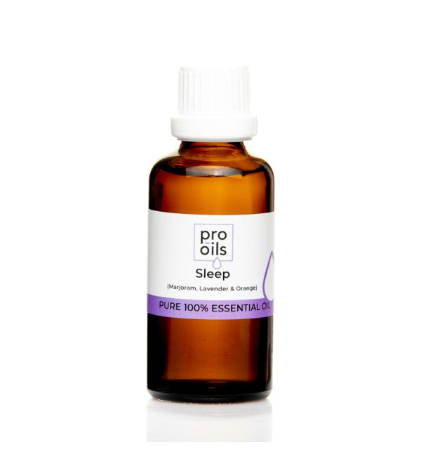 Pro Oils Sleep Blend essential oil bottle designed to promote relaxation and improve sleep quality, 100% Australian owned, available for retail and wholesale