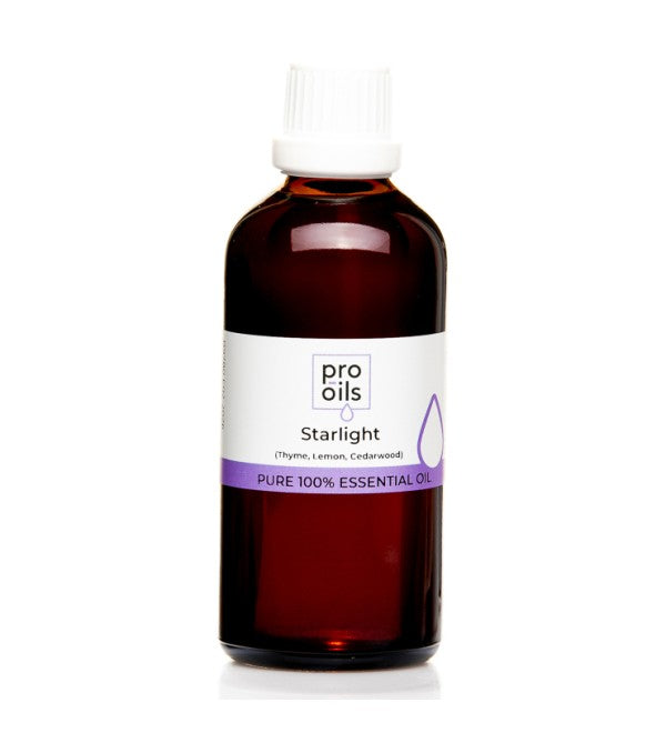 Pro Oils Starlight Blend essential oil bottle promoting positivity, 100% Australian owned, available for retail and wholesale