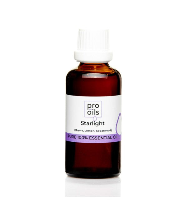 Pro Oils Starlight Blend essential oil bottle promoting positivity, 100% Australian owned, available for retail and wholesale