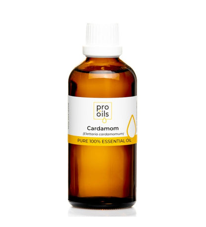 PRO-OILS Pure Cardamom Essential Oil Bottle for Digestive and Respiratory Health