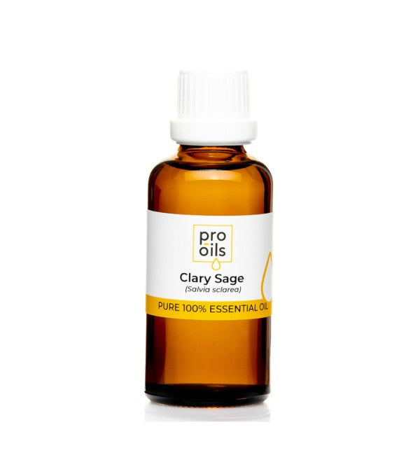 PRO-OILS Pure Clary Sage Essential Oil Bottle for Stress Relief and Hormonal Balance