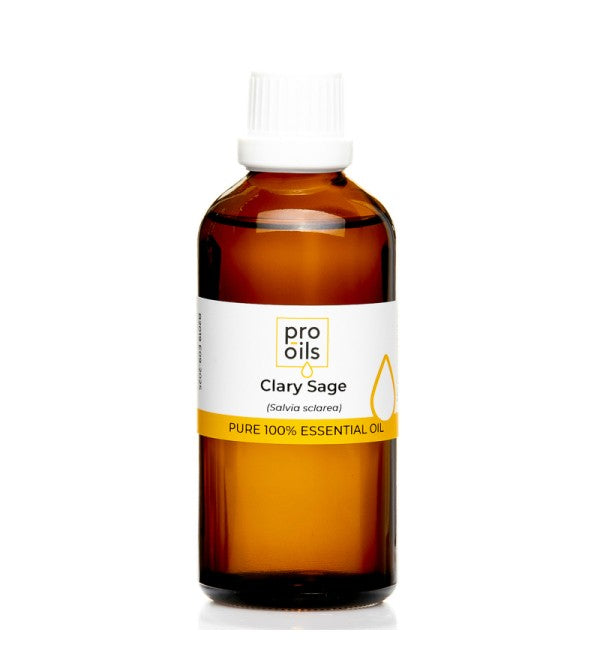 PRO-OILS Pure Clary Sage Essential Oil Bottle for Stress Relief and Hormonal Balance