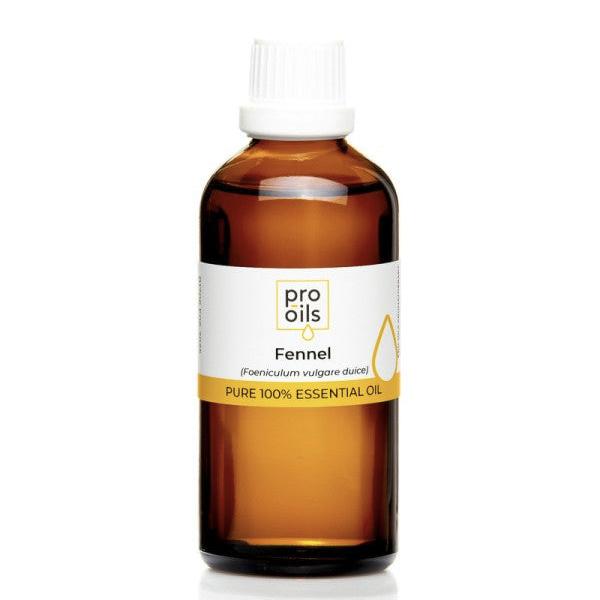 PRO-OILS Pure Fennel Sweet Essential Oil Bottle for Digestive Health and Skin Care