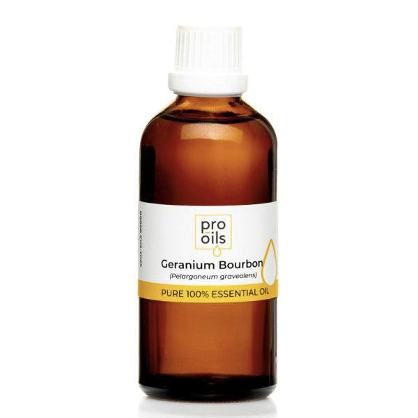 PRO-OILS Pure Geranium Bourbon Essential Oil for Skin Care and Stress Relief