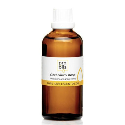 PRO-OILS Pure Geranium Rose Essential Oil for Skin Care and Relaxation