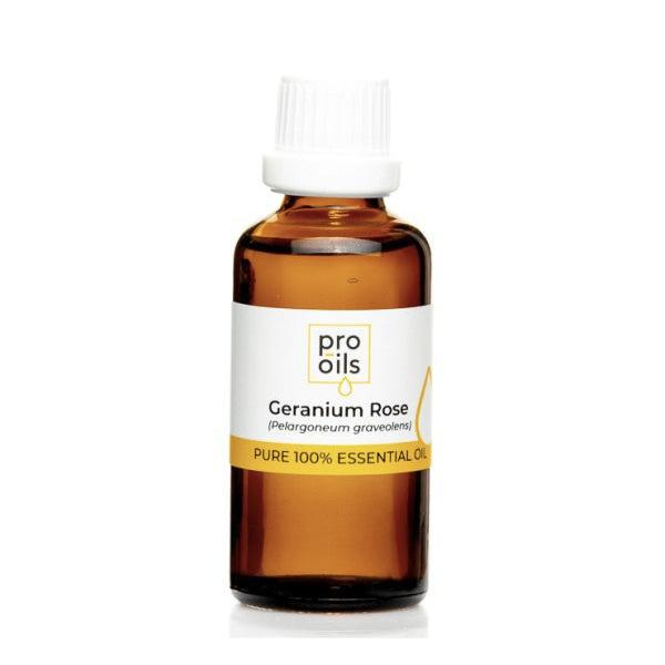 PRO-OILS Pure Geranium Rose Essential Oil for Skin Care and Relaxation