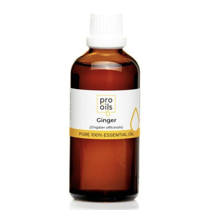 PRO-OILS Pure Ginger Essential Oil Bottle for Pain Relief and Digestion